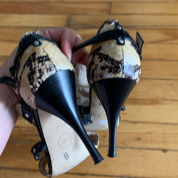 Michael Kors Black and Brown snakeskin Stiletto Heels - Picture 3 of 5